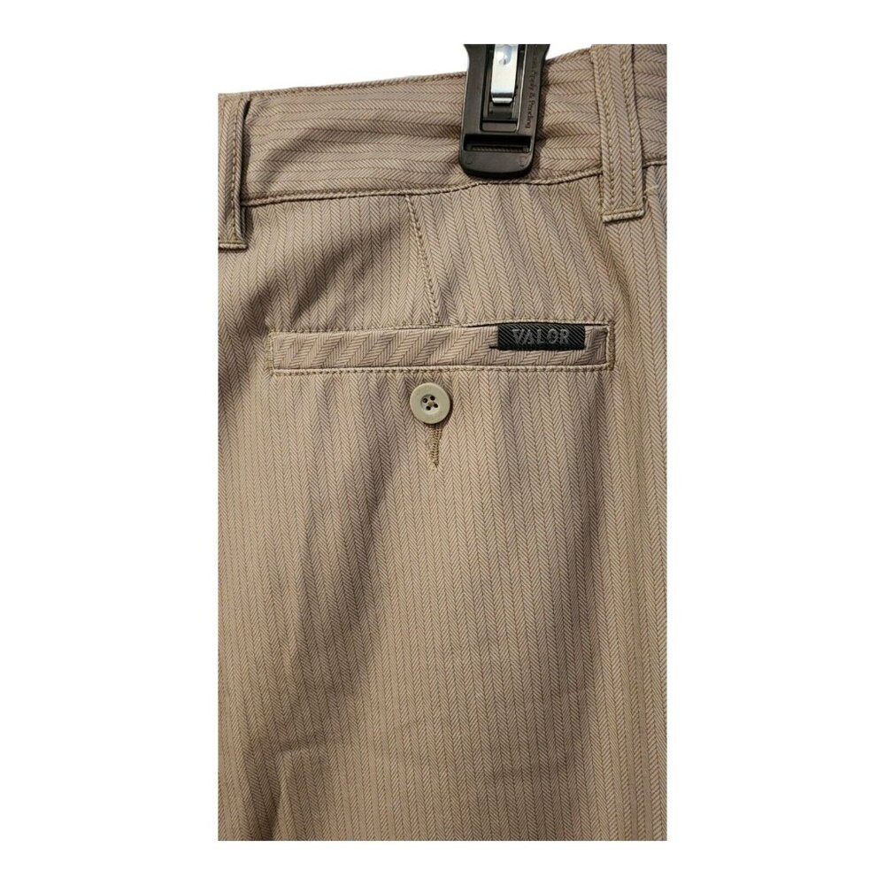 Valor Collective Shorts Men 31 Beige Herringbone 100% Polyester Skate Beach Surf - Picture 6 of 16
